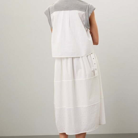 3.1 Phillip Lim Combo Tiered Sweatshirt Midi Dress - Picture 9 of 10